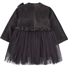 Civil Girls Fiyonklu 2-5 Yaş Elbise - Gri 3-4 Yaş