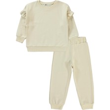 Civil Girls Kolu Fırfırlı 2-5 Yaş Eşofman Takımı - Fil Dişi 2-3 Yaş