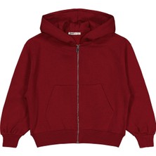 Civil Girls Düz 6-9 Yaş Hırka - Bordo 6-7 Yaş