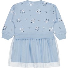 Civil Girls Çiçek Baskılı 2-5 Yaş Elbise - Mavi 3-4 Yaş