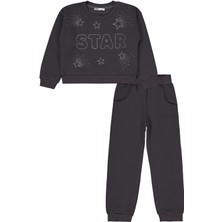Civil Girls Star Baskılı 6-9 Yaş Eşofman Takımı - Gri 6-7 Yaş