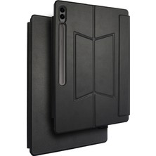 Techaks Galaxy Tab S11 Ultra Zore Border Keyboard Bluetooh Bağlantılı Standlı Klavyeli Tablet Kılıfı - Siyah