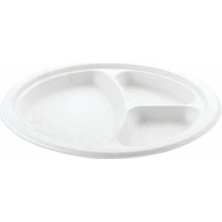 Roll-Up – Ekolojik 3 Bölmeli Karton Tabak – 18 cm – 25 Adet