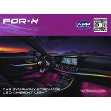 For-x Araç İçi Ambiyans Led Aydınlatma - For-x Animasyonlu 64 Renkli Müziğe Duyarlı RBG Led Ambians Aydınlatma