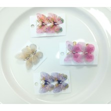 Şehrazat Handmade Tasarım 2 Li Tül Kelebek Saç Tokası