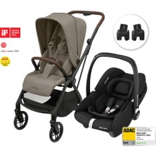 Maxi-Cosi Leona2-Cabriofix I-Size Tek Elle Katlanabilen Ultra Kompakt Çift Yönlü Seyahat Sistem Bebek Arabası Truffle-Black