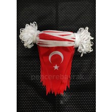 Pencere Bayrak Ipe Dizili Üçgen Türk Bayrağı 25 Metre 20 x 30 cm