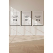 PremiumPort Siyah 3'lü Tablo ve Fotoğraf Çerçevesi Seti, Boyut Seçenekleri