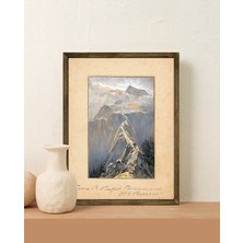 PremiumPort Dağlar Manzaralı Çerçeveli Tablo, Doğa ve Huzur Dekorasyon Için