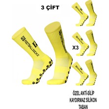 Feyza Design 3 Çift Kaydırmaz Silikon Tabanlı Futbol Çorabı Sporcu Tozluk