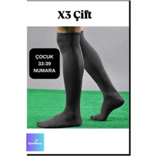 Feyza Design Siyah Profesyonel Futbol Çorabı, Rahat ve Dayanıklı 3 Çift Set