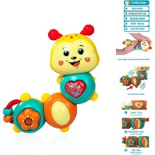 Vardem Işıklı ve Müzikli Hareketli Parçalar Sarı Suratlı Tırtıl Bebek Piyanosu VR-855-142A