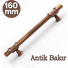 Badem10 Arsin Düz Soft Parlak Antik Bakır Çekmece Dolap Kulp 160 mm Modern Banyo Mutfak Gardırop Kulbu