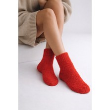 Kadın Peluş Soket Çorap Kırmızı
