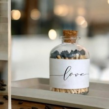 PremiumPort Şeffaf Cam Şişe ve Mantar Kapaklı Kibrit Kutusu, Şık ve Pratik Tasarım