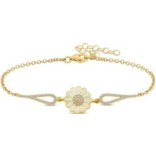 Özcömert Silver ​gümüş Gold Papatya Bileklik