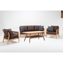 Luce Garden Nesta Ahşap Rattan Bahçe & Balkon Koltuk Takımı
