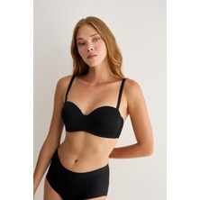 Toparlayıcı Balenli Dolgusuz Straplez Sırt Dantel Desenli Sütyen 2215