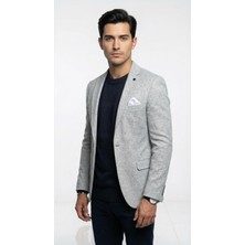 Plus Scorpion Erkek Karyağdı Desenli Slim Fit Blazer Ceket – Siyah & Bej – Şık Günlük ve Ofis Kombin