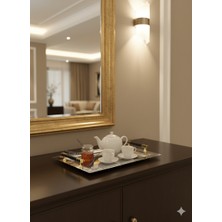 Özburak Siyah Inci Buyuk Ikramlık Sunumluk Çay ve Servis Tepsisi Siyah - Altın Bej - Siyah 30 x 45 cm Bej