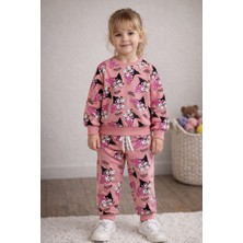 Kız Çocuk Kuromi & My Melody Desenli Alt Üst Takım 2 Ip Şardonlu Pamuk Ikili Takım