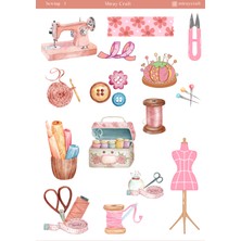 Miray Craft 1 Adet Dikiş Temalı Sticker Sayfası – Journal & Planner (12×17 Cm)