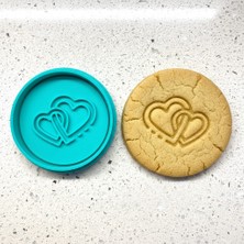 Craftelle Iç Içe Geçmiş Kalpler Kurabiye Kalıbı ve Damga Seti | Sonsuz Aşk Tasarımı | Sevgililer Günü | Şeker Hamuru, Kil Şekillendirici