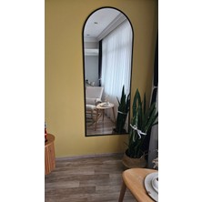 Uğurlu Ayna 180X70 cm Siyah Oval Metal Çerçeveli Duvara Monte Boy Aynası