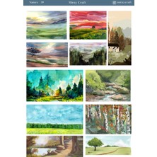 Miray Craft 1 Sayfa Doğa Temalı 12*17 cm Sticker /scrapbook, Bullet Journal, Planlayıcı, Defter