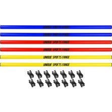 Feyza Design 6'lı Slalom Çubuğu ve Kelepçe Seti, 70 Cm, Beyaz