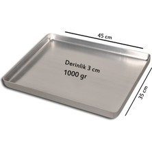 BANAZMETAL - 5 Adet - Alüminyum Baklava Tepsisi - 35X45X3 cm - 1000 gr