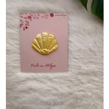 Parla'nın Atölyesi 0-3 Yaş Az Saçlı ve Saçsız Bebek Tokası Sarı Istiridye