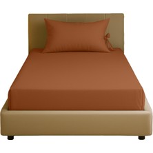 Sabia Soft Touch %100 Pamuk 62 Tel – 80X190 +30 cm Tek Kişilik Lastikli Çarşaf Seti Kiremit