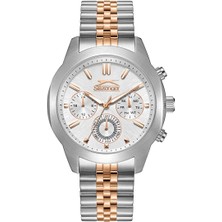 Slazenger Erkek Kol Saati – 43 Mm, Rose Gold Metal Kordon, Gümüş Kadran, 10 Atm