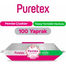 Puretex Yüzey Temizlik Havlusu Pembe Çiçekler 100 Yaprak