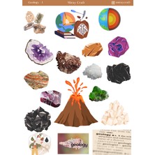 Miray Craft 1 Adet Jeoloji Temalı Sticker Sayfası – Journal & Planner (12×17 Cm)