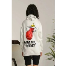 Bet's  Unisex Kapşonlu Baskılı Sweetshirt - Beyaz