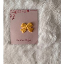 Parla'nın Atölyesi 0-3 Yaş Az Saçlı ve Saçsız Bebek Tokası Sarı Fiyonk