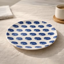 Tulu Porselen Madre Servis Tabağı - Mavi - 25 cm