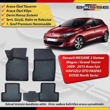Renault Megane 3 Paspas Araca Özel Paspas 2009 2015 Arası Derin Havuzlu Paspas Bosse North Serisi