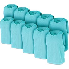 Feyza Design Turkuaz Fileli Büyük Boy Antrenman Yeleği, 10'lu Paket, Rahat ve Şık