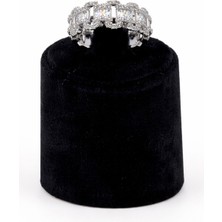 Pangu Gümüş Renk Çok Taşlı Tam Tur Çelik Kadın Yüzük