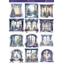 Miray Craft 1 Sayfa Kış Temalı 12*17 cm Sticker /scrapbook, Bullet Journal, Planlayıcı, Defter