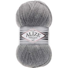 Alize Süperlana Tığ (5 Adet) 21 Orta Gri El Örgü Ipliği