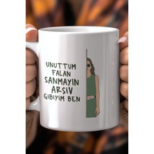 YasBey Design Esprili Yazılı 330ML Baskılı Beyaz Seramik Kupa Bardak