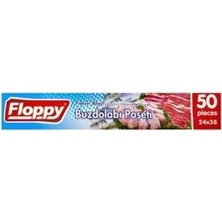 Floppy – Orta Boy Buzdolabı Poşeti – Kilitsiz – 24×38 cm – 5 Paket (Toplam 250 Adet)