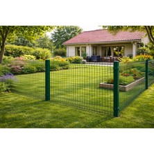 Msy Garden Fenc 75 cm x 250 cm 6 Adet ( 15 mt ) Yeşil Panel Çit 7 Adet Direk ve Montaj Aparatları Dahil