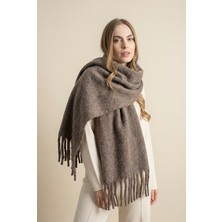 Shophia Ithal Puffy Oversize Kadın Atkı Şal - Kahve