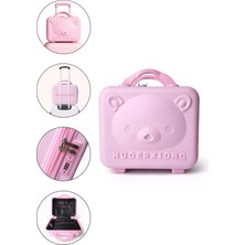 Yoyoso Yoyoso Su Geçirmez, Darbeye Dayanıklı, Kilitli Makyaj Çantası, Valizi Pembe