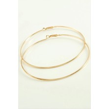 Eco Lounge Ezme Çizgili Metal Halka Küpe 8-9-10 cm